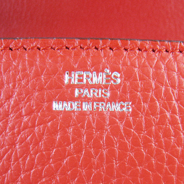 7A Hermes Oxhide Leather Message Bag Red H017 - Click Image to Close